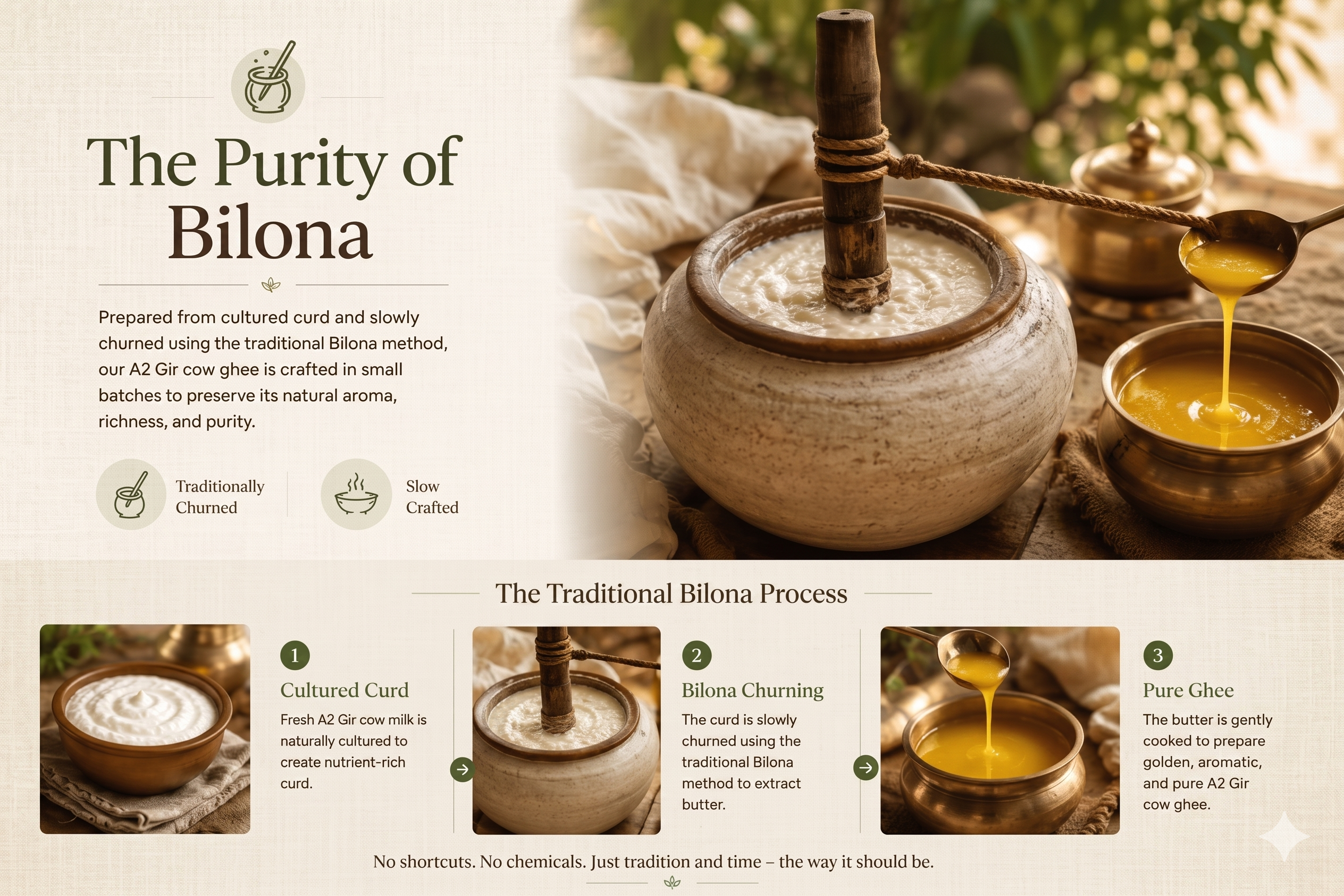 Traditional bilona process and purity context